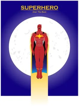 Superhero. Superhero with the cape. Stock Illustration