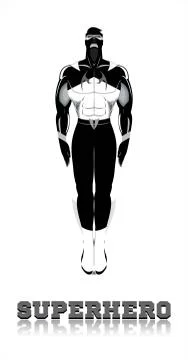 Superhero. superhero in flat color. Stock Illustration
