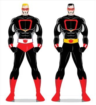 Superhero, superheroes. Stock Illustration