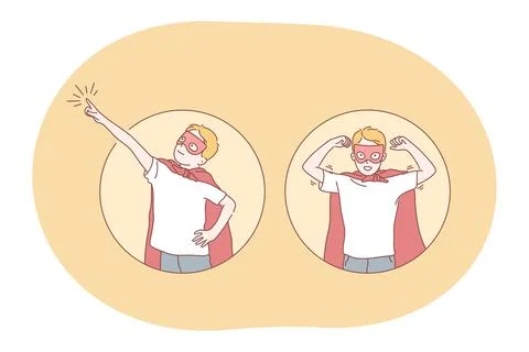 Superhero, superman, power concept 库存插图
