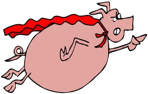 Superhero swine Illustrazione stock