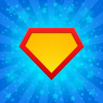 Superhero symbol at bright background Stock Illustration