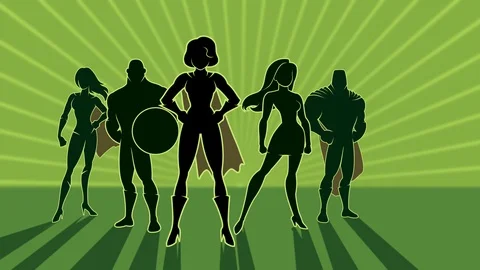 Superhero Team 3 Animation Stock Footage 94261929