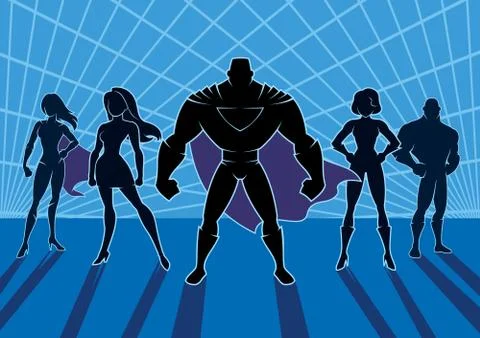 Superhero Team  Stockillustratie