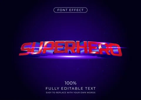 Superhero text effect, 3d editable font style Stock Illustration