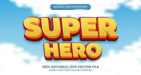 Superhero text effect editable. Premium vector Stock Illustration
