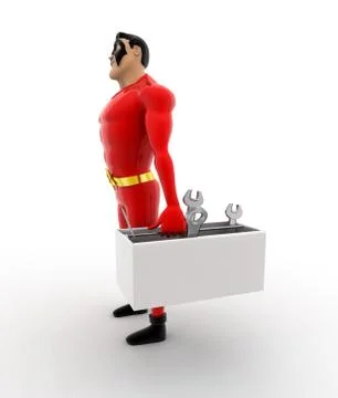 Superhero with tool kit concept Stock Illustration