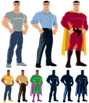 Superhero Transformation Stock Illustration