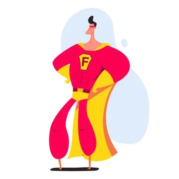 Superhero vector cartoon character. Stock Illustration