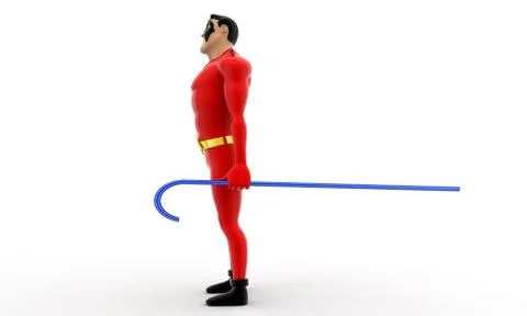 Superhero with walking stick concept Stock Illustration
