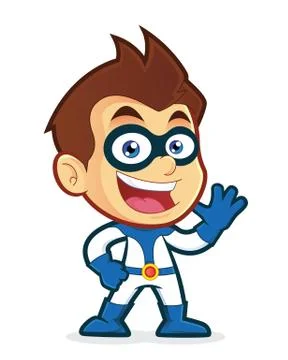 Superhero waving Stock Illustration