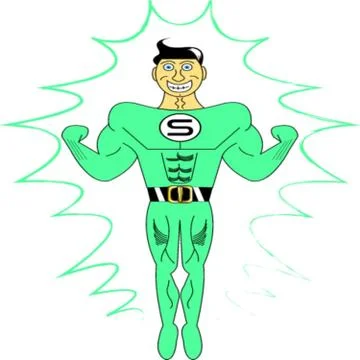 Superhero on white Stock Illustration