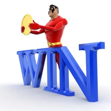 Superhero with win concept Stock Illustration