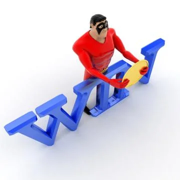 Superhero with win concept Stock Illustration