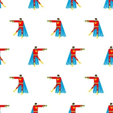 Superhero zombie pattern seamless. super hero Zombi background. Dead man in m Stock Illustration