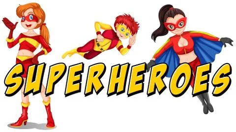 Superheroes 스톡 일러스트