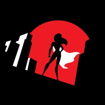 Superheroine Background Symbol Stockillustratie