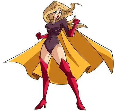 Superheroine Battle Mode Stockillustratie