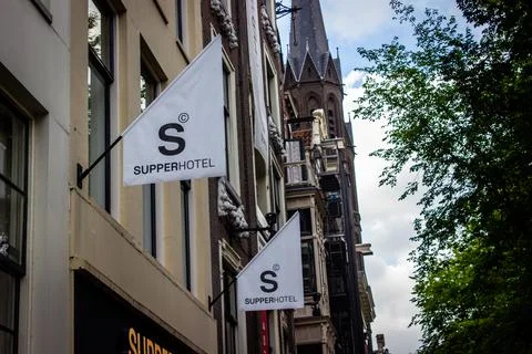 Superhotel flags Stock Photos