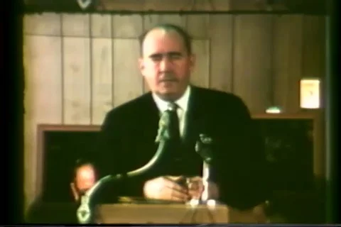 Superintendent of School speaks at Responsive Center Program event - 1968 Stock Footage 108652783