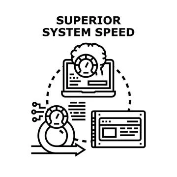 Superior and fast system speed performance concept Stock Illustration