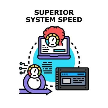 Superior and fast system speed performance concept 스톡 일러스트