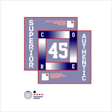 Superior authentic 45 simple vintage fashion Stock Illustration