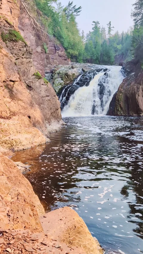 Superior Falls in Upper Michigan Stock Footage 277674111