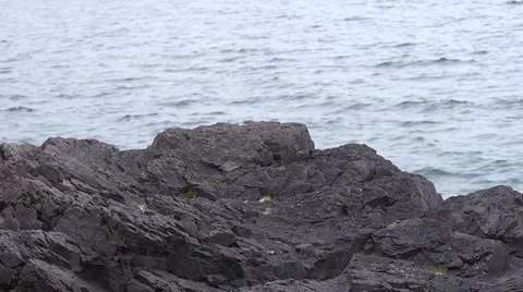 Superior half rock half Water Video stock 5165927