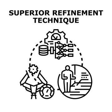Superior refinement technique for data processing and analysis Stock Illustration