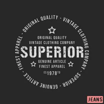 Superior stamp print design Stock Illustration