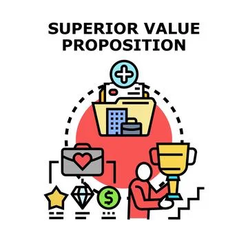 Superior value proposition offering market success and customer satisfaction Stock Illustration