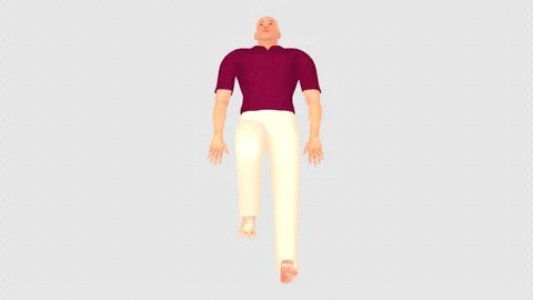 Superior View Human Supine Knee Extension Alpha Stock Footage 337091442
