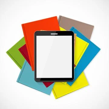 Superiority E-Book Over Paper Books Concept Vector illustration Stockillustratie