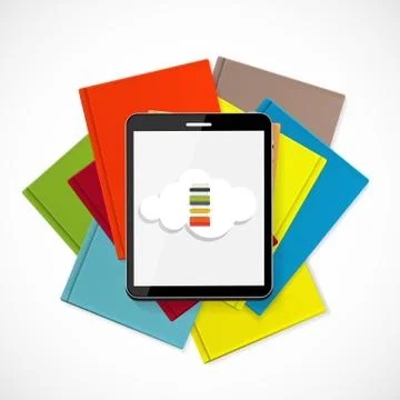 Superiority E-Book Over Paper Books Concept Vector illustration Stockillustratie