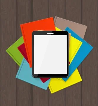 Superiority E-Book Over Paper Books Concept illustration Illustrazione stock