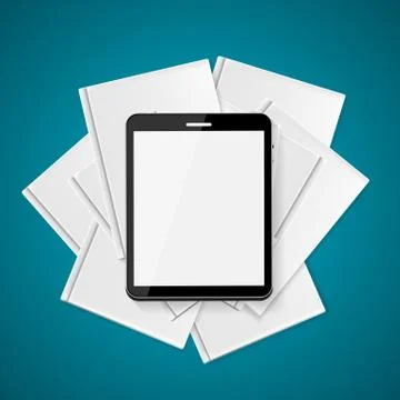 Superiority E-Book Over Paper Books Concept illustration Illustrazione stock