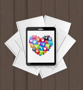 Superiority E-Book Over Paper Books Concept illustration Illustrazione stock