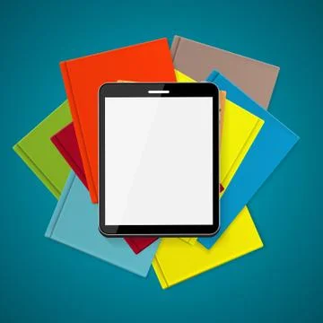 Superiority E-Book Over Paper Books Concept illustration Illustrazione stock