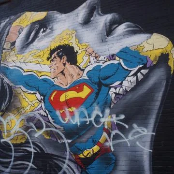 Superman artwork on the wall Stock Photos