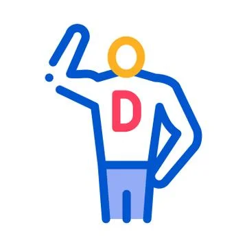 Superman Dad Icon Vector Outline Illustration Stock Illustration