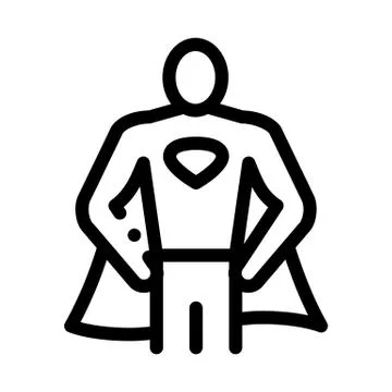 Superman Full Growth Icon Vector Outline Illustration Stock Illustration
