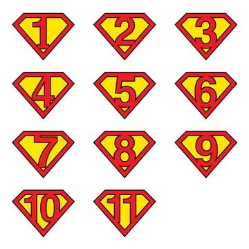Superman numbers Stock Illustration