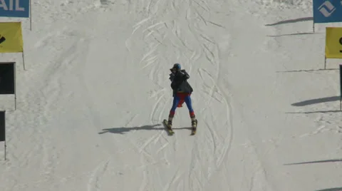 Superman Skier Crash Video stock 38611978