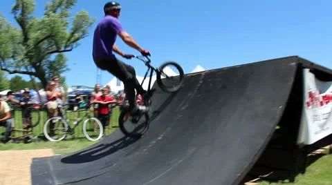 Superman tailwhip on a bmx Stock Footage 8960094