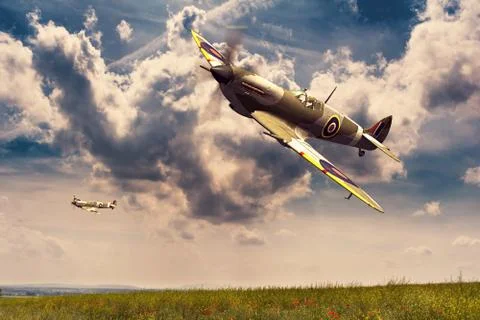 Supermarine Spitfire Stock Illustration