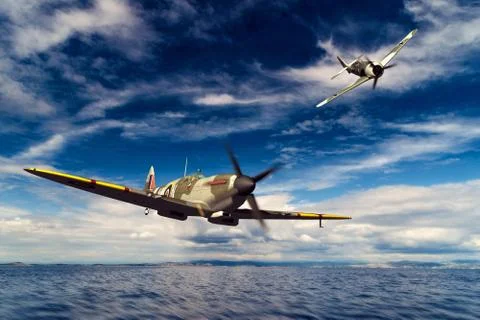 Supermarine Spitfire Stock Illustration