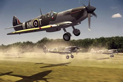 Supermarine Spitfire Stock Illustration