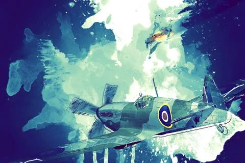 Supermarine Spitfire Stock Illustration
