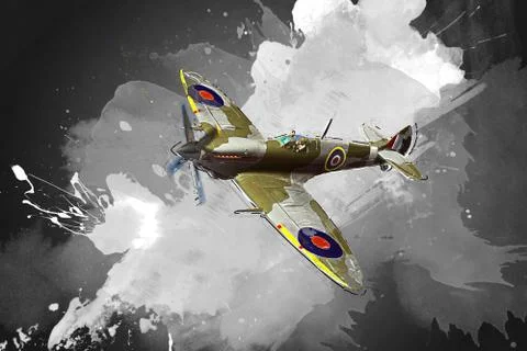 Supermarine Spitfire Stock Illustration